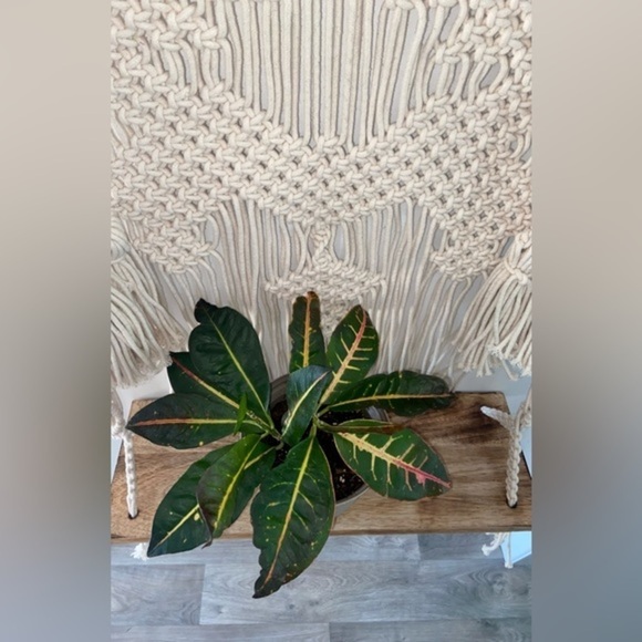 Wall Mounted Floating wood Shelf Large cream boho Macrame Tapestry hand-woven - Picture 3 of 15